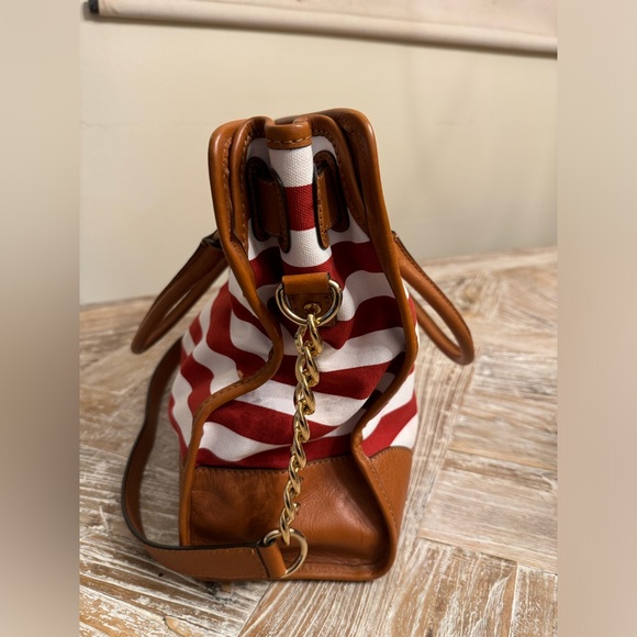 Michael Kors Hamilton Red Striped Purse - Picture 3 of 9